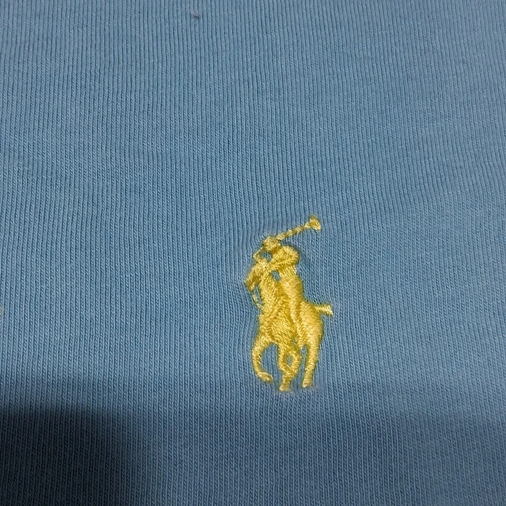 Polo Ralph Lauren Shirt Mens Size Small Basic Casual Blue with Yellow‎ Logo